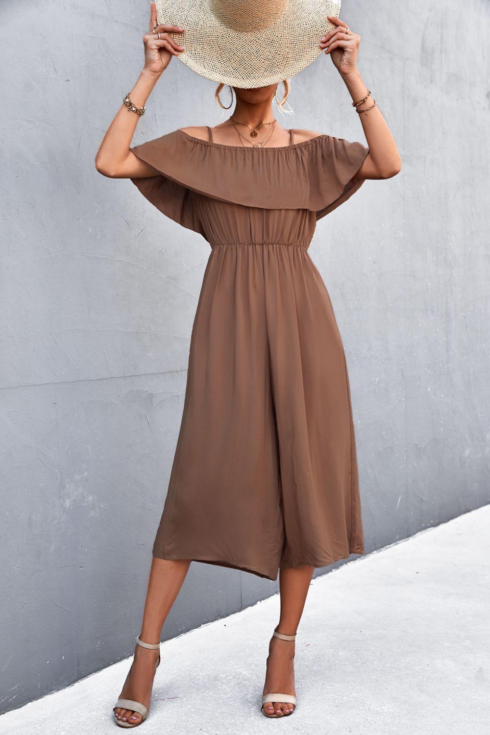 Spaghetti Strap Layered Jumpsuit Carauana Store