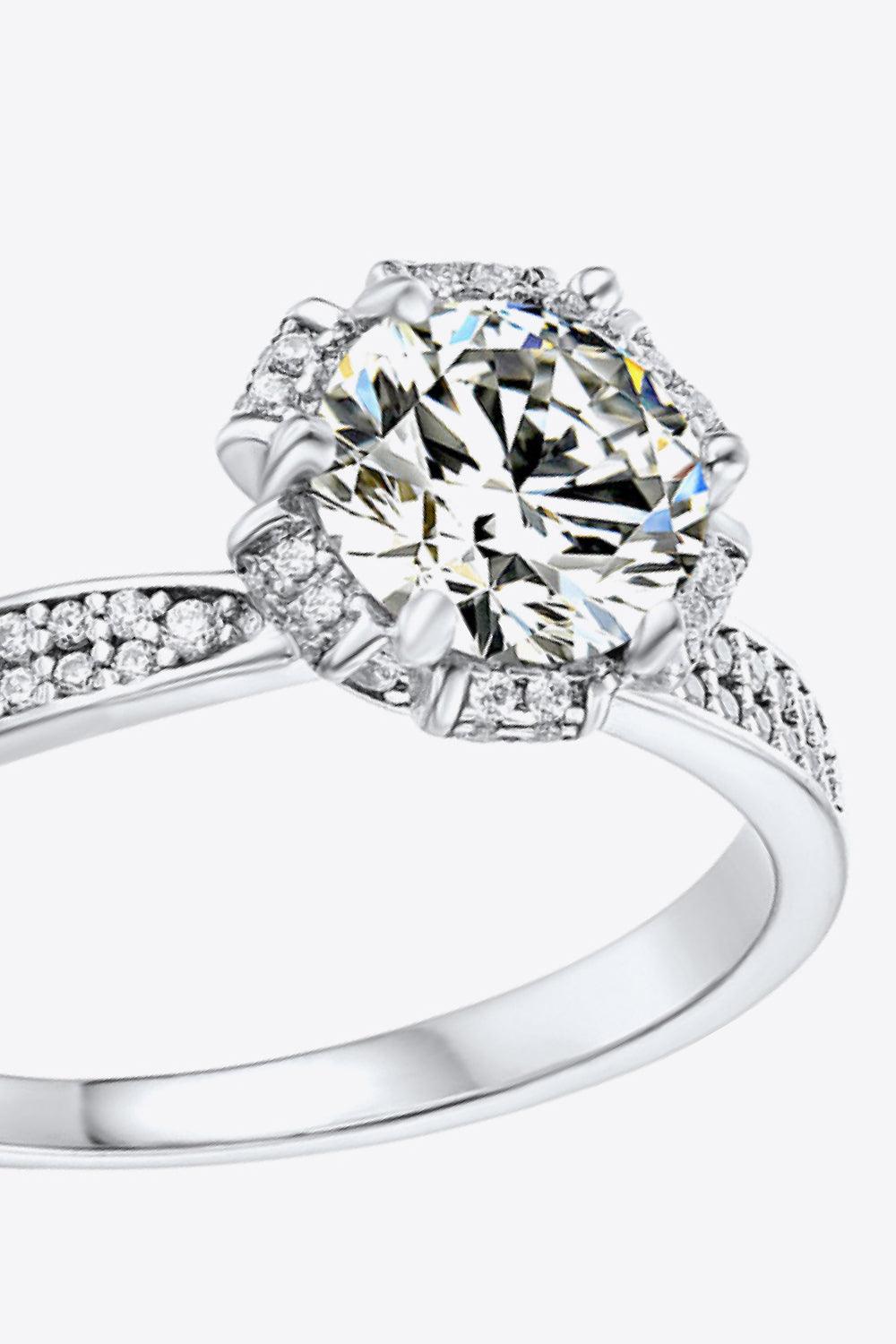 925 Sterling Silver 1 Carat Moissanite Ring Carauana Store