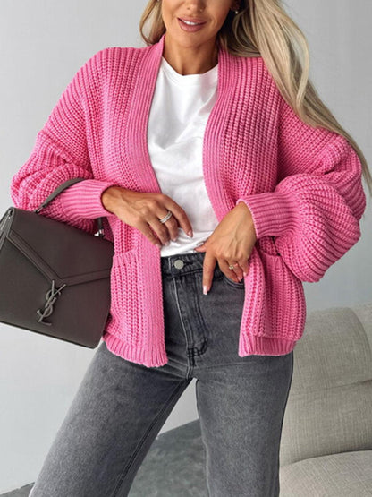 Open Front Dropped Shoulder Cardigan Carauana Store