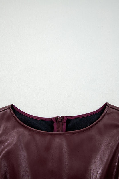 Wild Ginger Vegan Leather Sleeveless Mini Dress