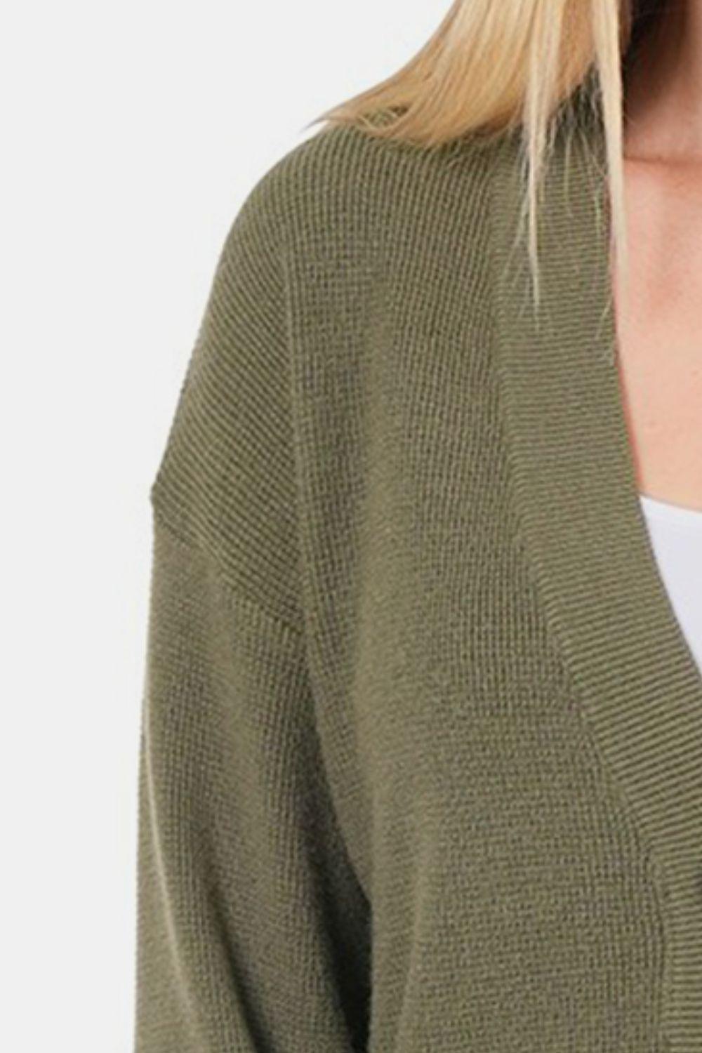 Zenana Button Up V-Neck Dropped Shoulder Cardigan Carauana Store