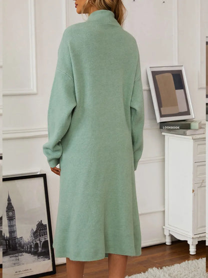 V-Neck Cami Dress and Open Front Cardigan Sweater Set Carauana Store
