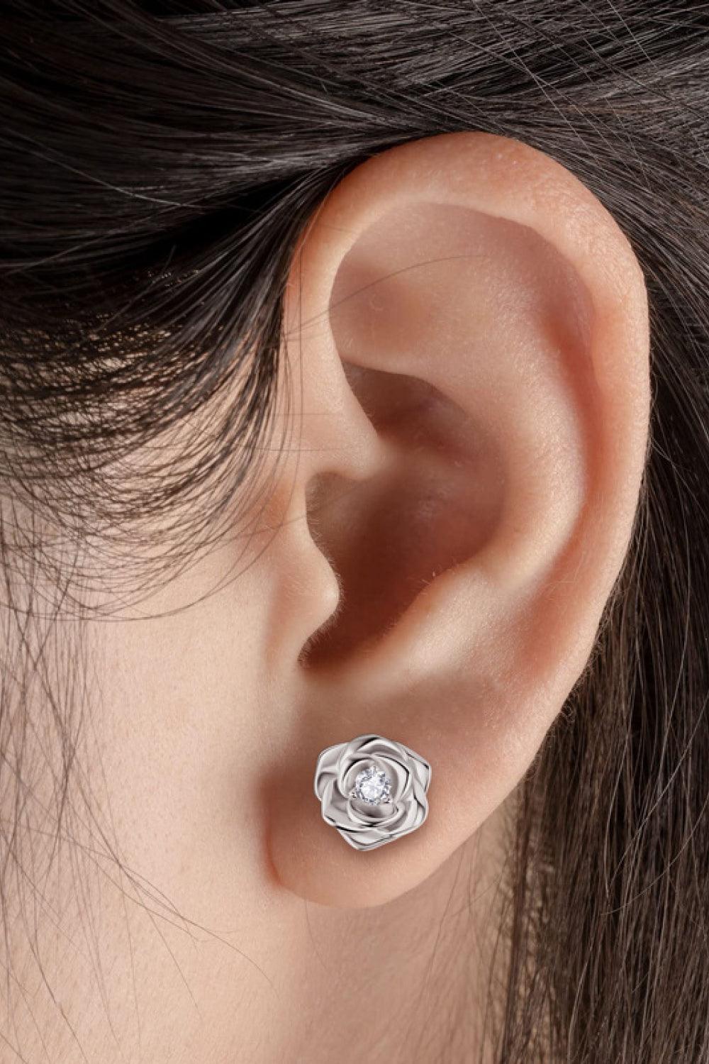 Adored Moissanite Flower 925 Sterling Silver Earrings Carauana Store