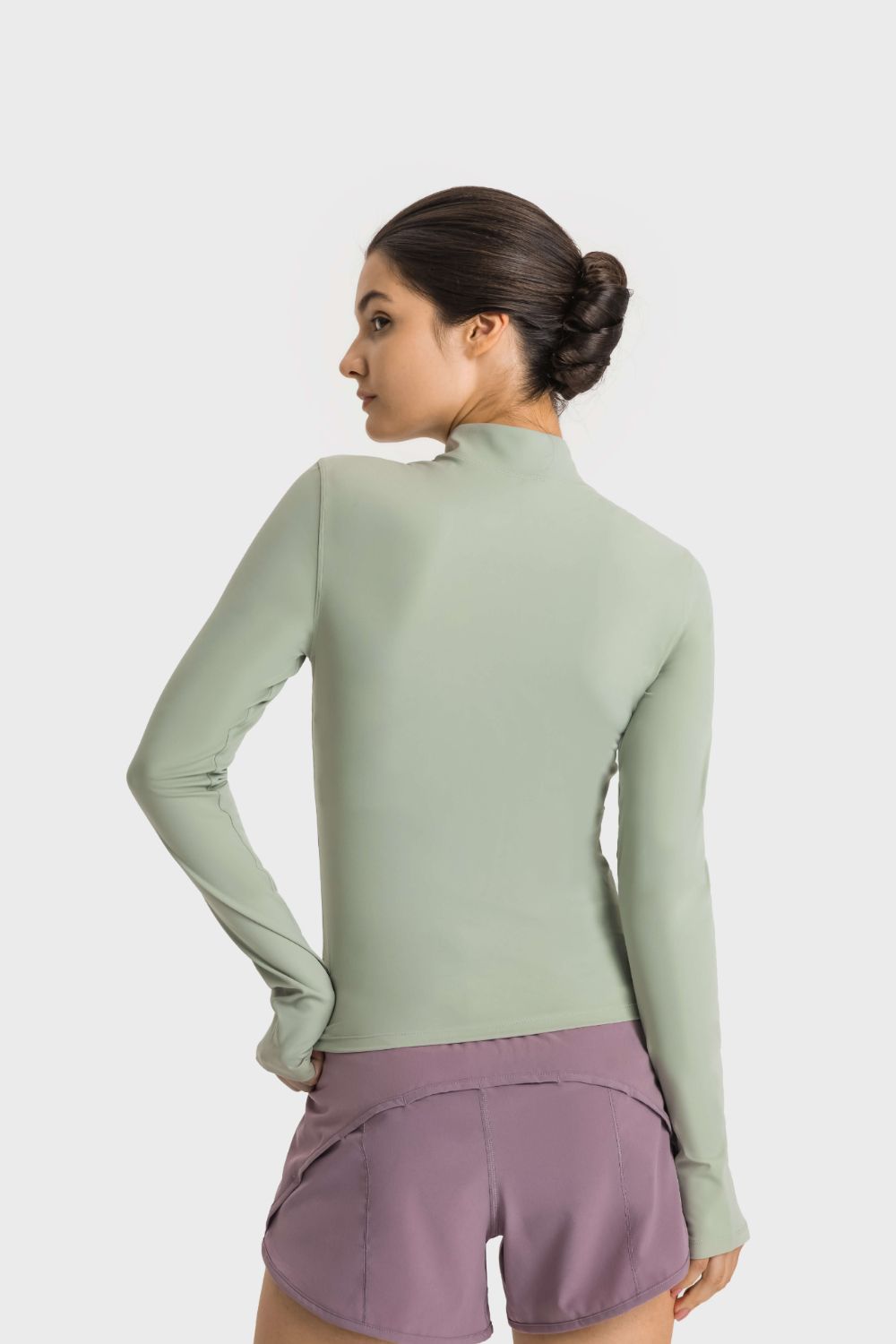 Millennia Half Zip Thumbhole Sleeve Sports Top Carauana Store