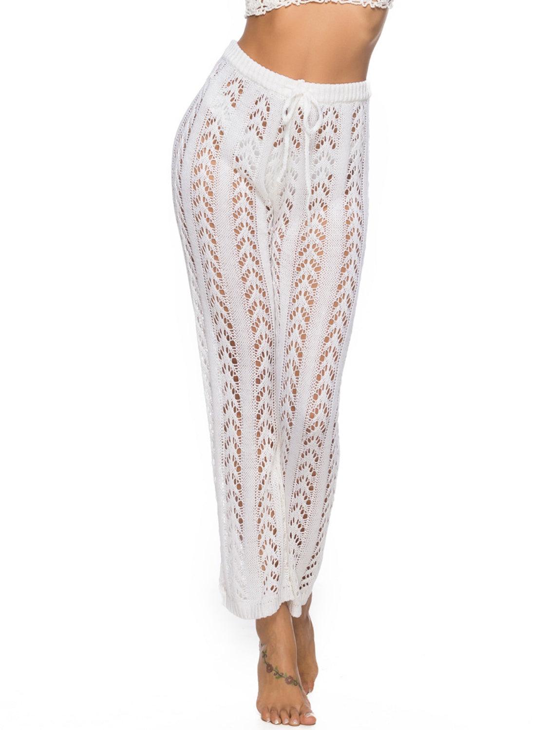 Cutout Drawstring High Waist Swim Pants Carauana Store