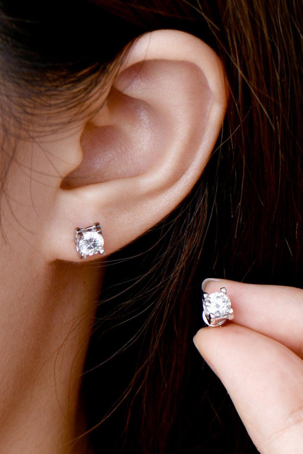 Moissanite 925 Sterling Silver Stud Earrings Carauana Store