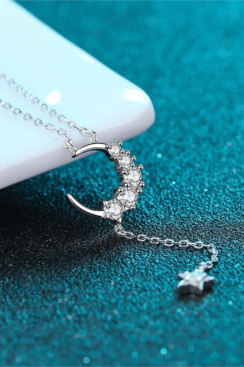 Star & Moon Moissanite Necklace Carauana Store