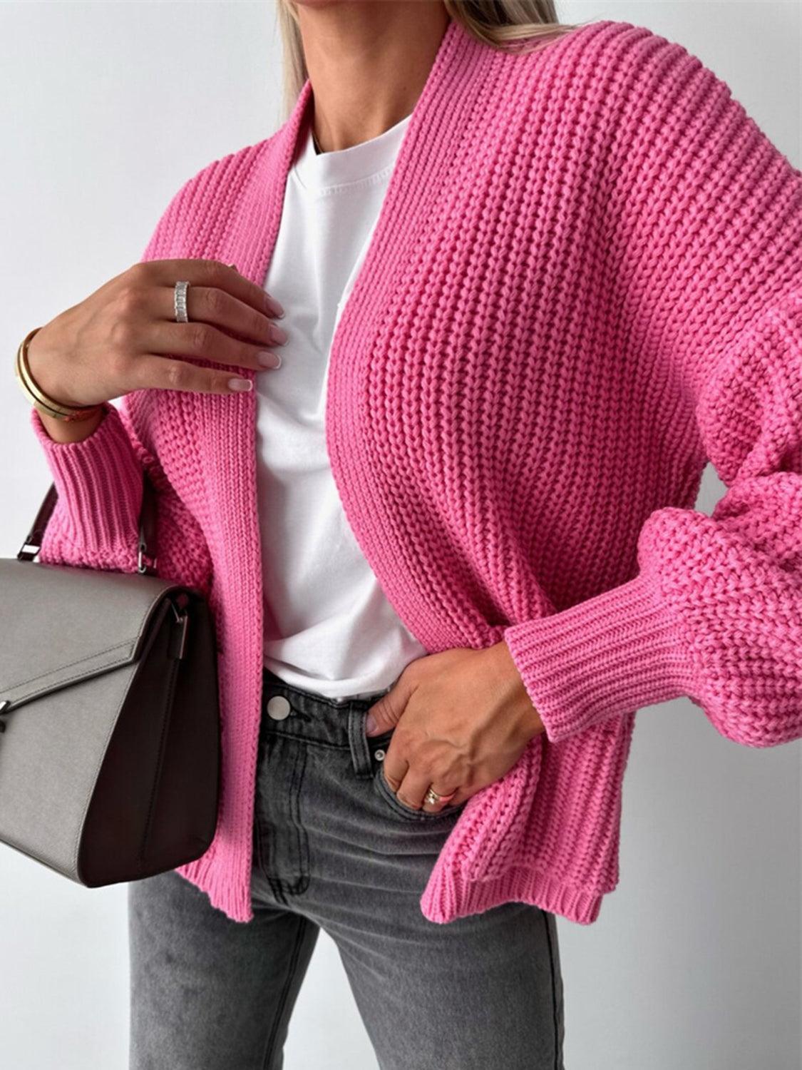 Open Front Dropped Shoulder Cardigan Carauana Store