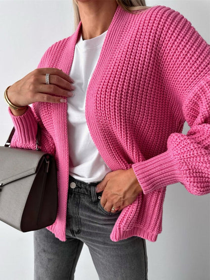 Open Front Dropped Shoulder Cardigan Carauana Store
