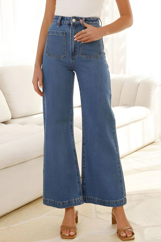 High Waist Bootcut Jeans with Pockets Carauana Store