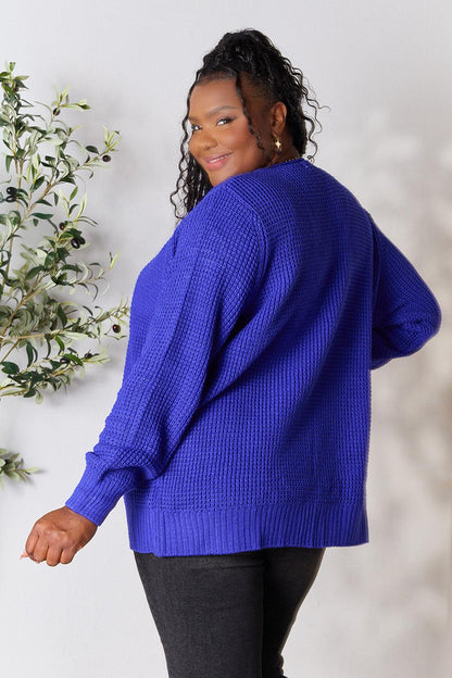 Zenana Full Size Waffle-Knit Open Front Cardigan Carauana Store