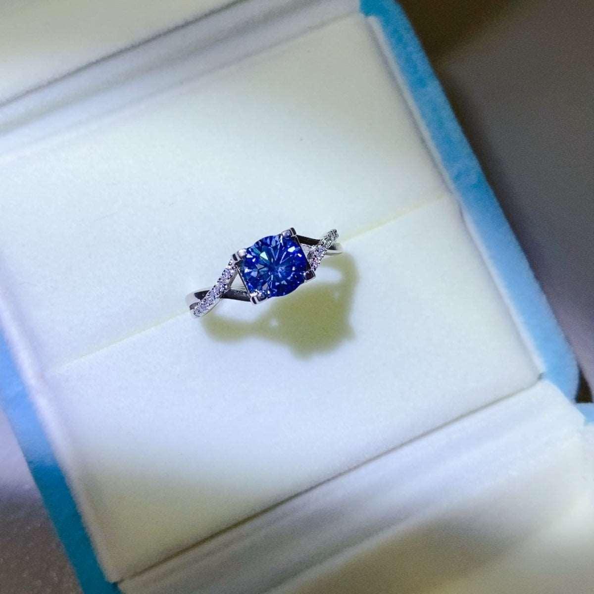 1 Carat Moissanite Crisscross 925 Sterling Silver Ring Carauana Store