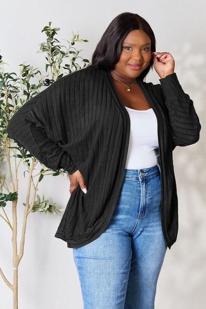 Basic Bae Full Size Ribbed Cocoon Cardigan Carauana Store