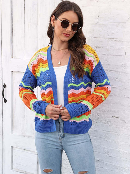 Open Front Openwork Cardigan Carauana Store