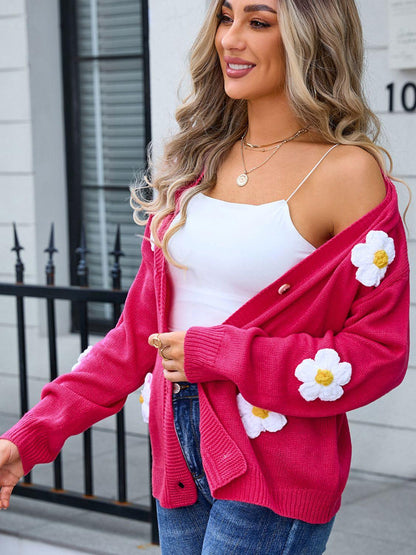 Angel Wings Crochet Flower Button Up Cardigan Carauana Store