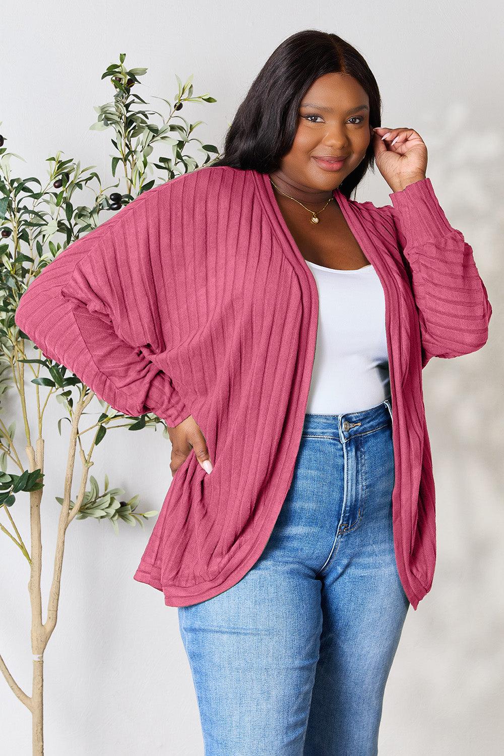 Basic Bae Full Size Ribbed Cocoon Cardigan Carauana Store