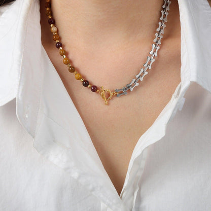 Titanium Steel Egg Yolk Stone Necklace Carauana Store