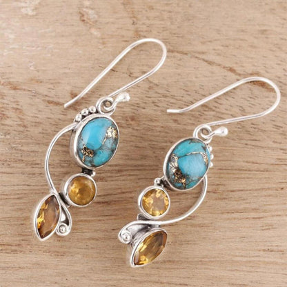Geometric Alloy Dangle earrings Carauana Store