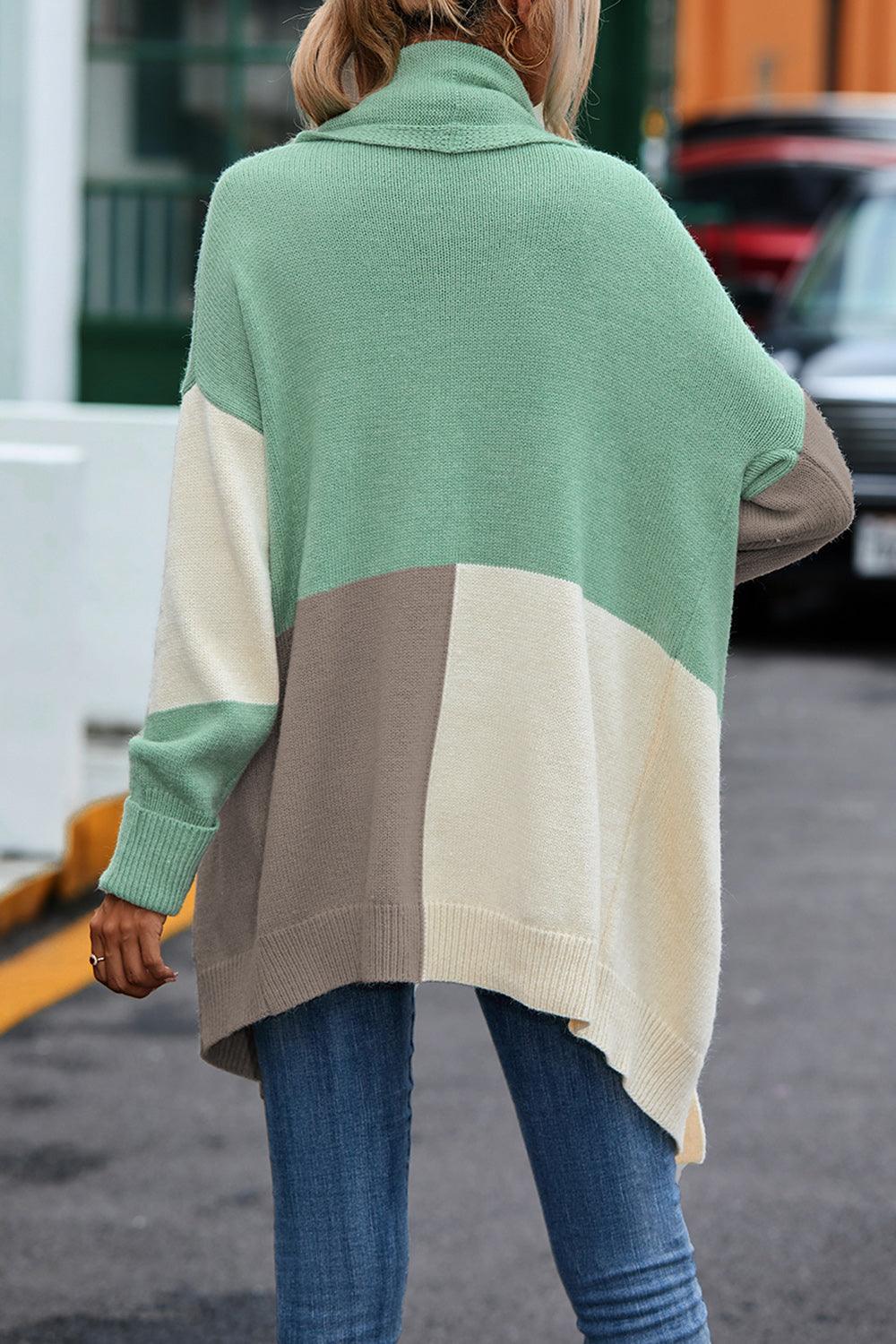 Color Block Long Sleeve Cardigan Carauana Store