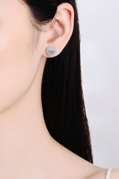 Moissanite Heart-Shaped Stud Earrings Carauana Store