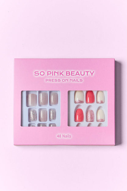 SO PINK BEAUTY Press On Nails 2 Packs Carauana Store