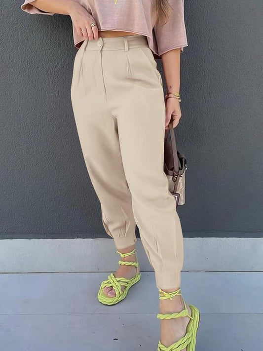High Waist Cropped Pants Carauana Store