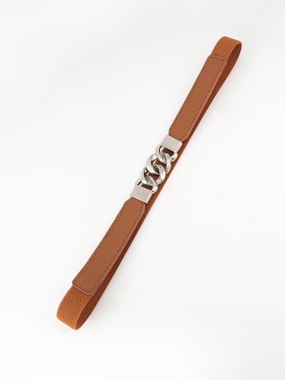 Zinc Alloy Buckle Elastic PU Belt Carauana Store