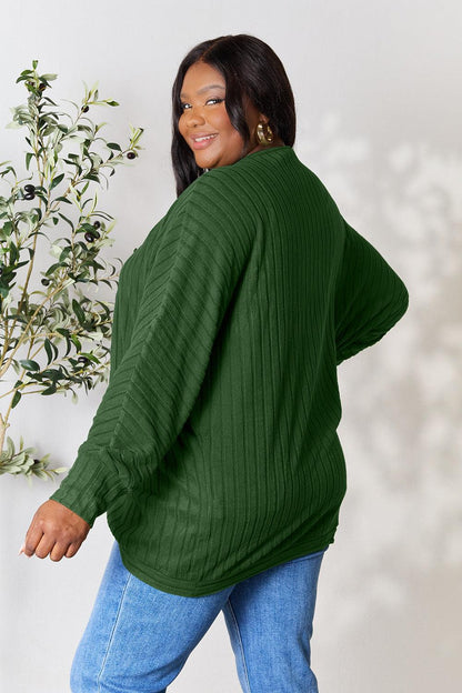 Basic Bae Full Size Ribbed Cocoon Cardigan Carauana Store