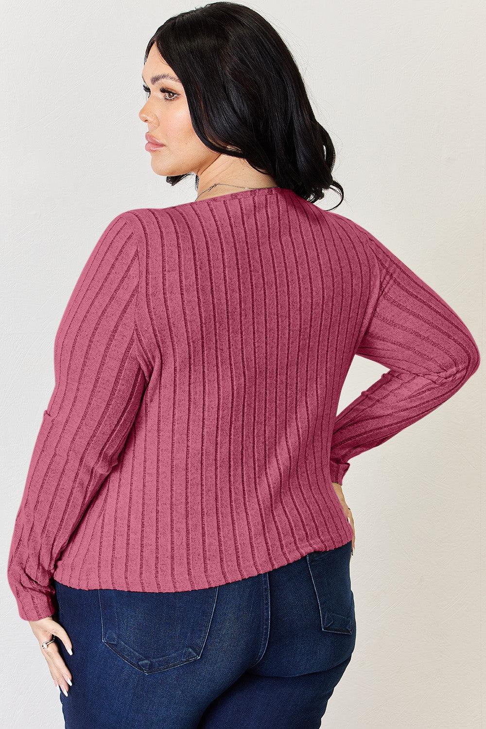 Basic Bae Full Size Ribbed Long Sleeve T-Shirt Carauana Store
