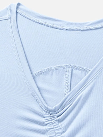 Millennia Drawstring Ruched Wide Strap Active Tank Carauana Store