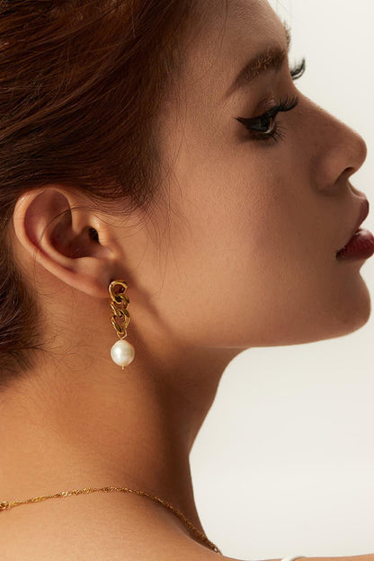 Stainless Steel Pearl Earrings Carauana Store