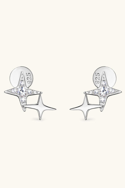 Moissanite 925 Sterling Silver Star Shape Earrings Carauana Store