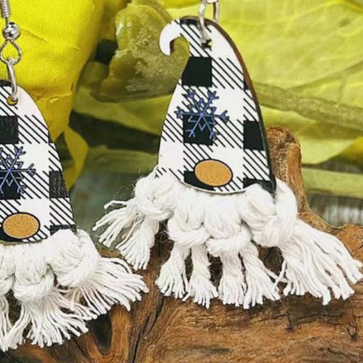Xylem Pointed Hat Tassel Earrings Carauana Store