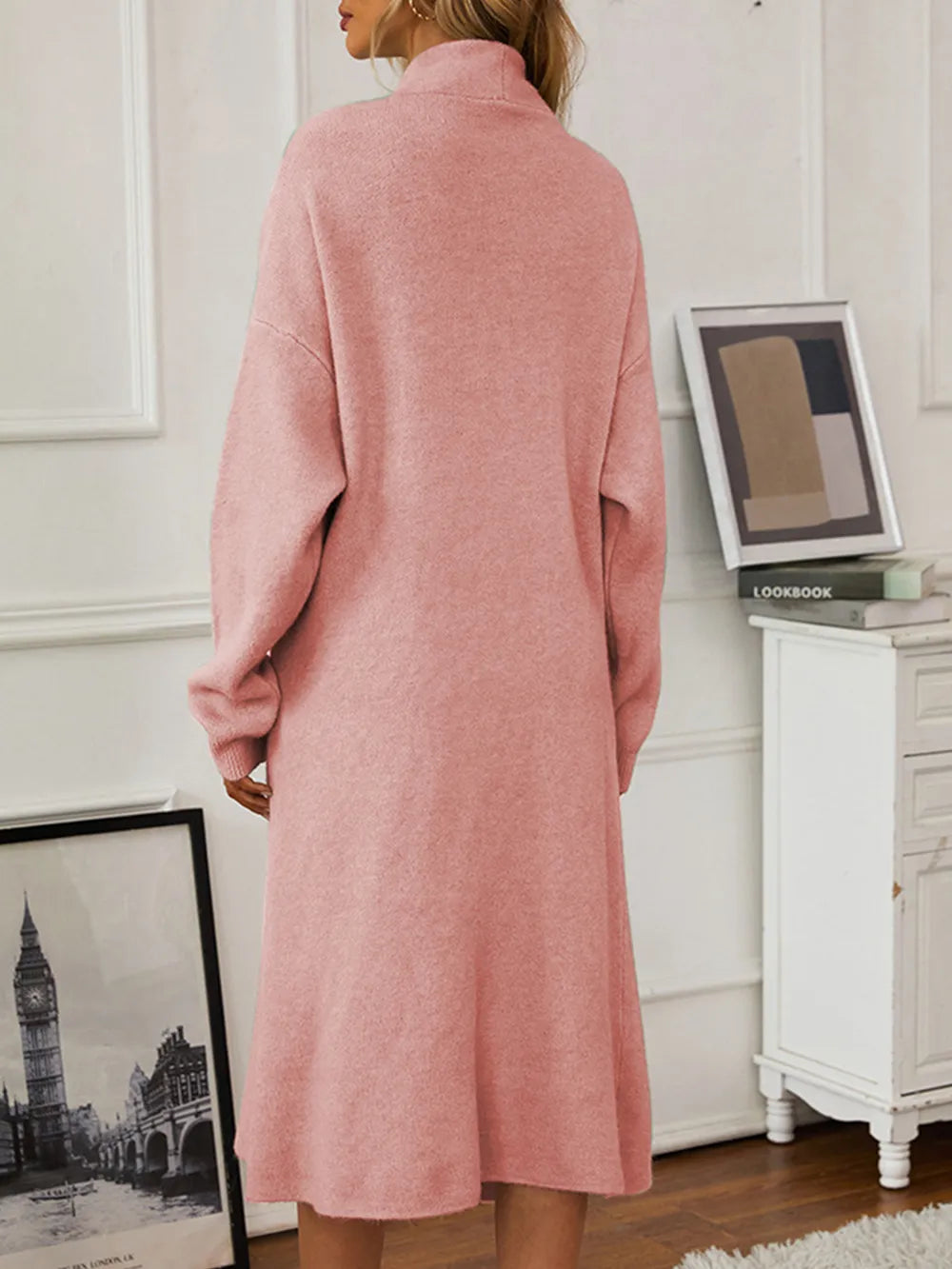 V-Neck Cami Dress and Open Front Cardigan Sweater Set Carauana Store