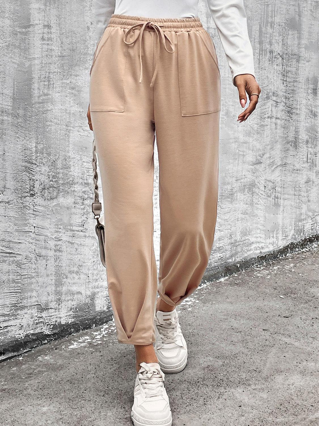 Drawstring Straight Pants with Pockets Carauana Store