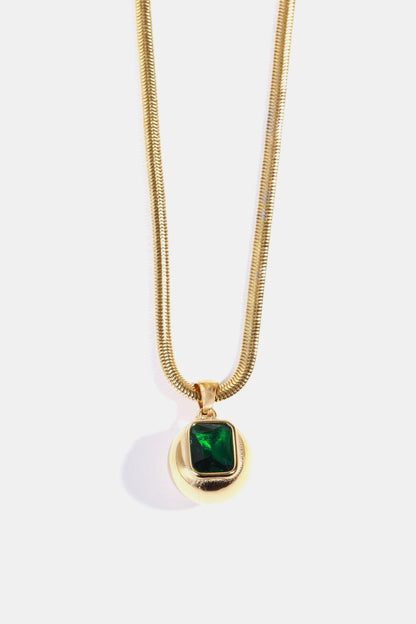Zircon 18K Gold-Plated Geometrical Shape Pendant Necklace Carauana Store