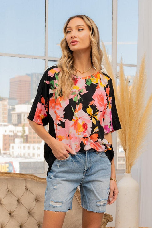 Sew In Love Full Size Floral Round Neck Short Sleeve T-Shirt Carauana Store
