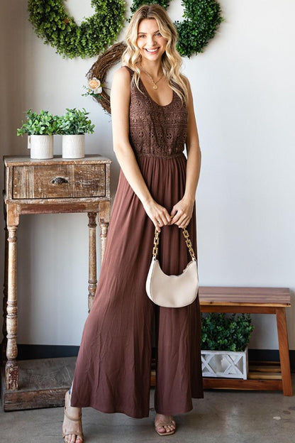 First Love Tie Back Sleeveless Slit Wide Leg Jumpsuit Carauana Store