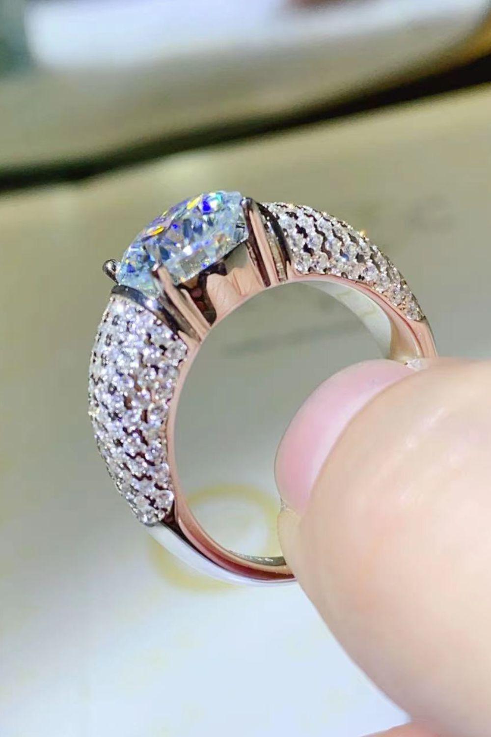 3 Carat Moissanite Side Stone Ring Carauana Store