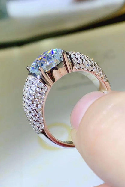 3 Carat Moissanite Side Stone Ring Carauana Store