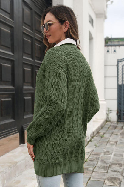 Open Front Longline Cardigan with Pockets Carauana Store