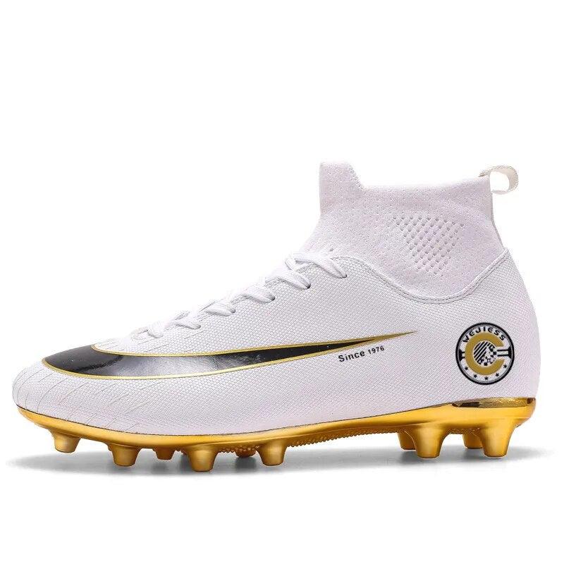 Adult and Teenager Soccer Cleats in White_Gold - Shop Today! Carauana Store