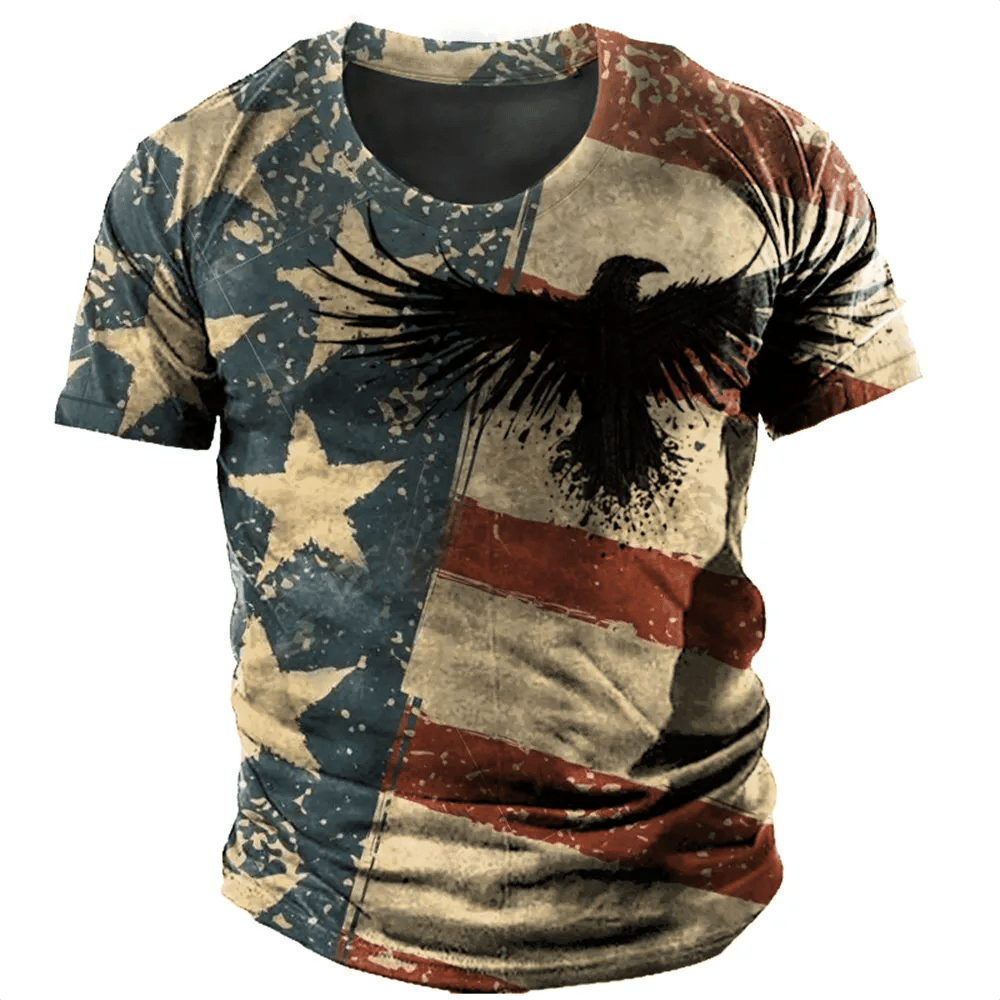 American Flag T-Shirt Short Sleeve Tee Tops Oversized XXS-6XL Carauana Store