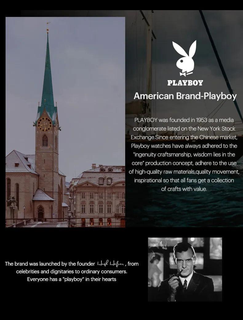 American PlayBoy Fashion Casual Men's Watch - Luxury Waterproof Luminous Quartz Wristwatch High Quality Carauana Store