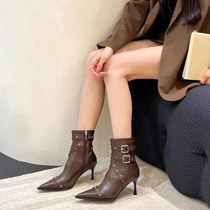 Ankle Studded New Rock Shoes Gothic Style Winter Carauana Store