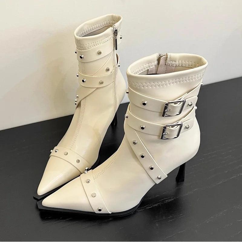 Ankle Studded New Rock Shoes Gothic Style Winter Carauana Store