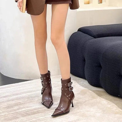 Ankle Studded New Rock Shoes Gothic Style Winter Carauana Store