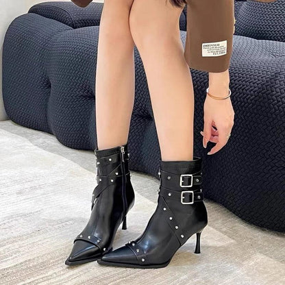 Ankle Studded New Rock Shoes Gothic Style Winter Carauana Store