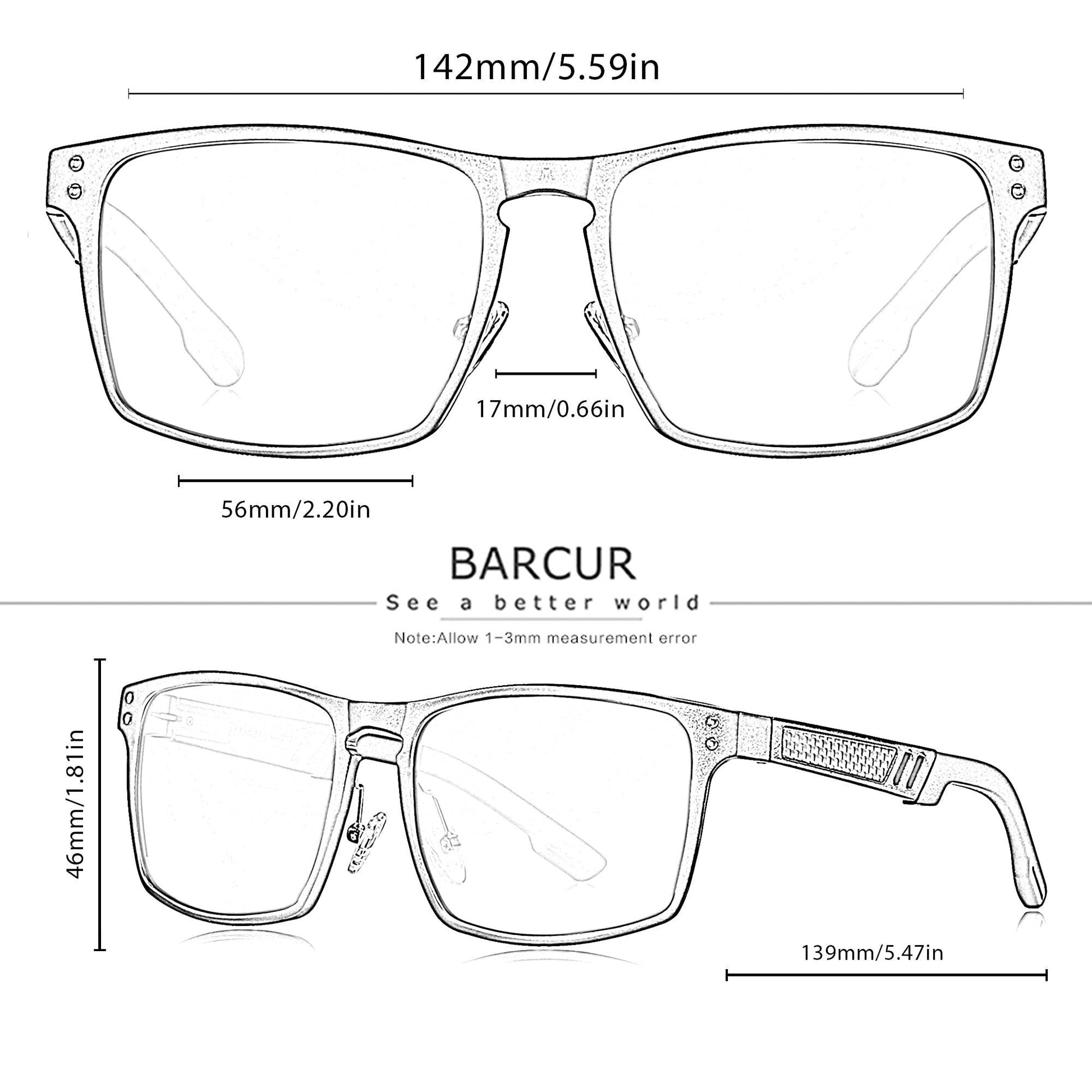 BARCUR Hot Black Goggle Male Sunglasses UV400 Carauana Store