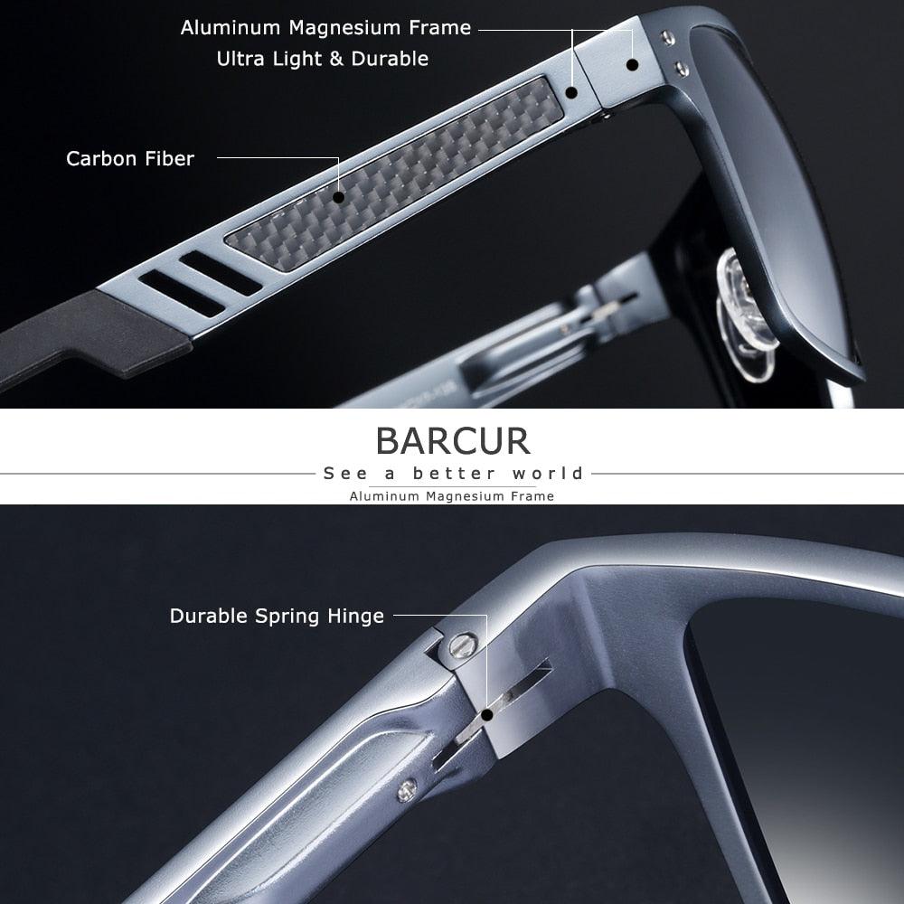 BARCUR Hot Black Goggle Male Sunglasses UV400 Carauana Store